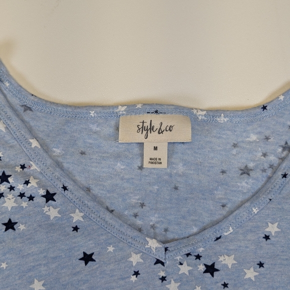 Style & Co. Blue Star Top - Picture 2 of 5